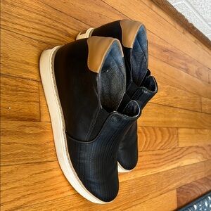 Dr. Scholl’s If Only Wedgie Bootie, Black and Tan Slip-On